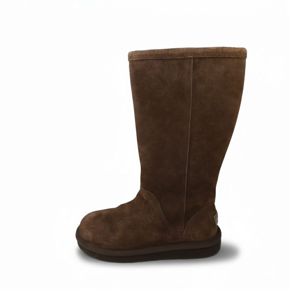 UGG Australia Women's US Size 6 Boots 1890 KENLY Tall Brown Suede Zip Sheepskin